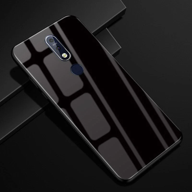 Coque для nokia 7,1 чехол градиентное закаленное стекло+ чехол с мягкими краями для nokia 7,1 dream glass чехол nokia 7,1 TA-1100 чехол s shell