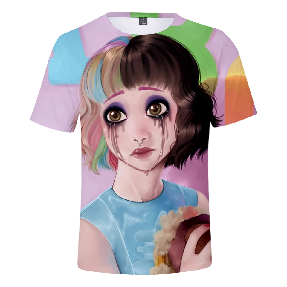 LUCKYFRIDAYF CRY BABY print 3D Fashion Print Short Sleeve T-Shirt Women Pop Top Summer Femele Cotton Clothes | Женская одежда