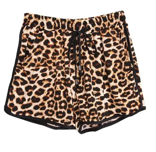 D003 Leopard Rope Женские Летние повседневные шорты с леопардовым принтом размера плюс S-XL Женские Короткие повседневные шорты - Цвет: D003 Leopard Rope