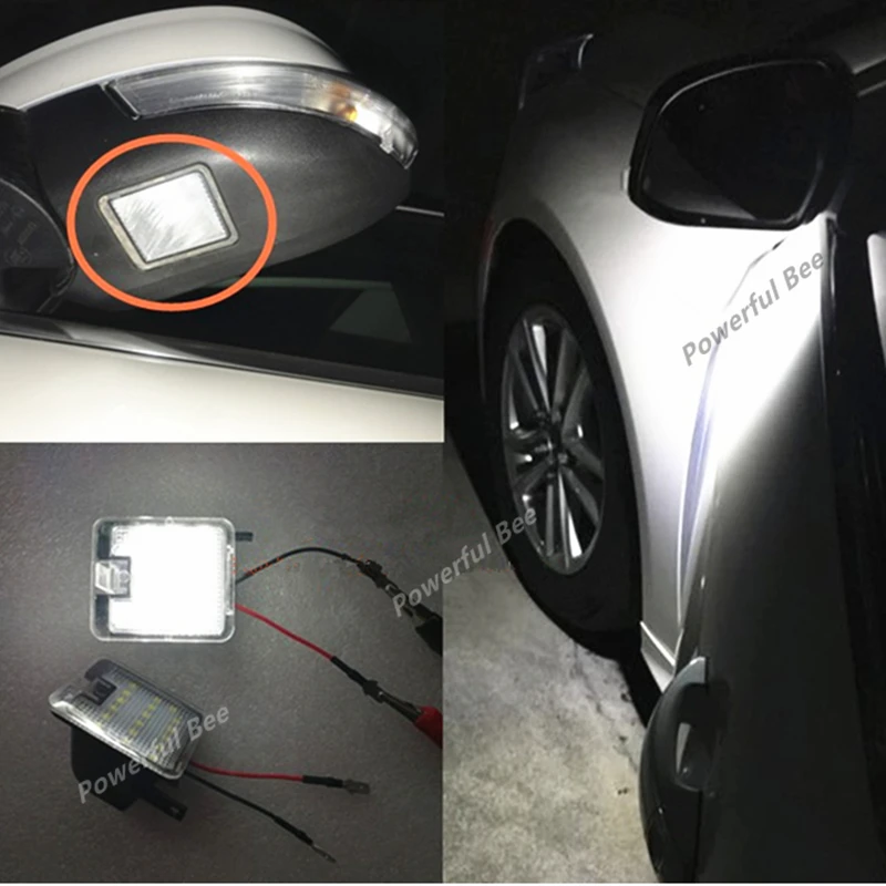 2 x LED automovite car rear view mirror lights CANBUS error free white door lamp for Focus Mondeo Kuga Escape C-Max | Автомобили и