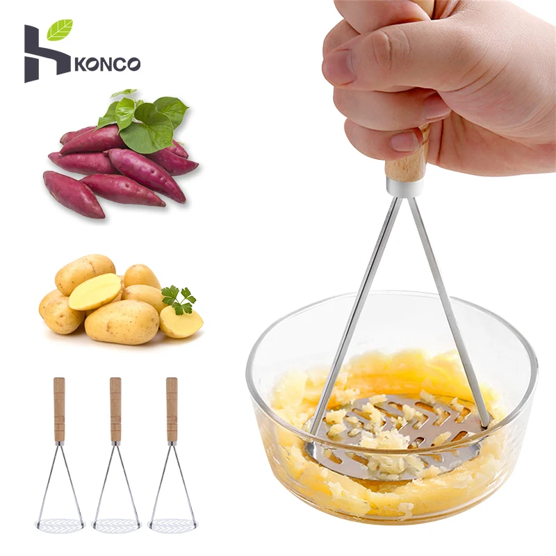 KONCO картофельный пресс с широким и эргономичным для гладкого пюре картофеля