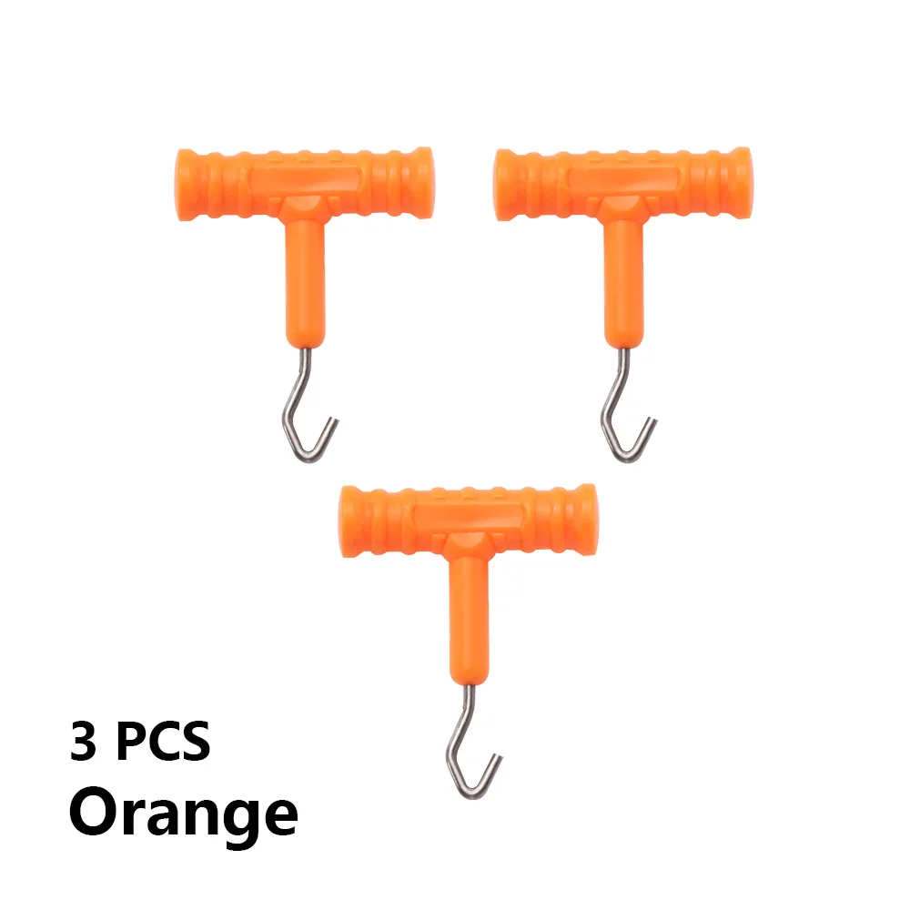 3PCS Orange 3 шт. ABS Grip+ гладкие стержни из нержавеющей стали узел крючок для карпа устройство для вытягивания ручек Установка инструмент терминал рыболовные снасти аксессуары - Цвет: 3PCS Orange