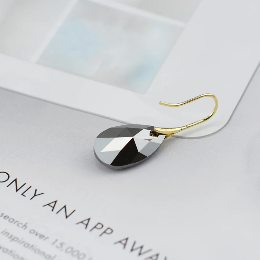 Висячие серьги перегородки Swarovski женские винтажные Подвески золотого цвета в