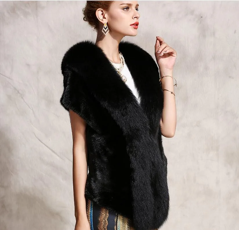 Новинка Брендовая женская шаль из искусственного меха норки повседневная