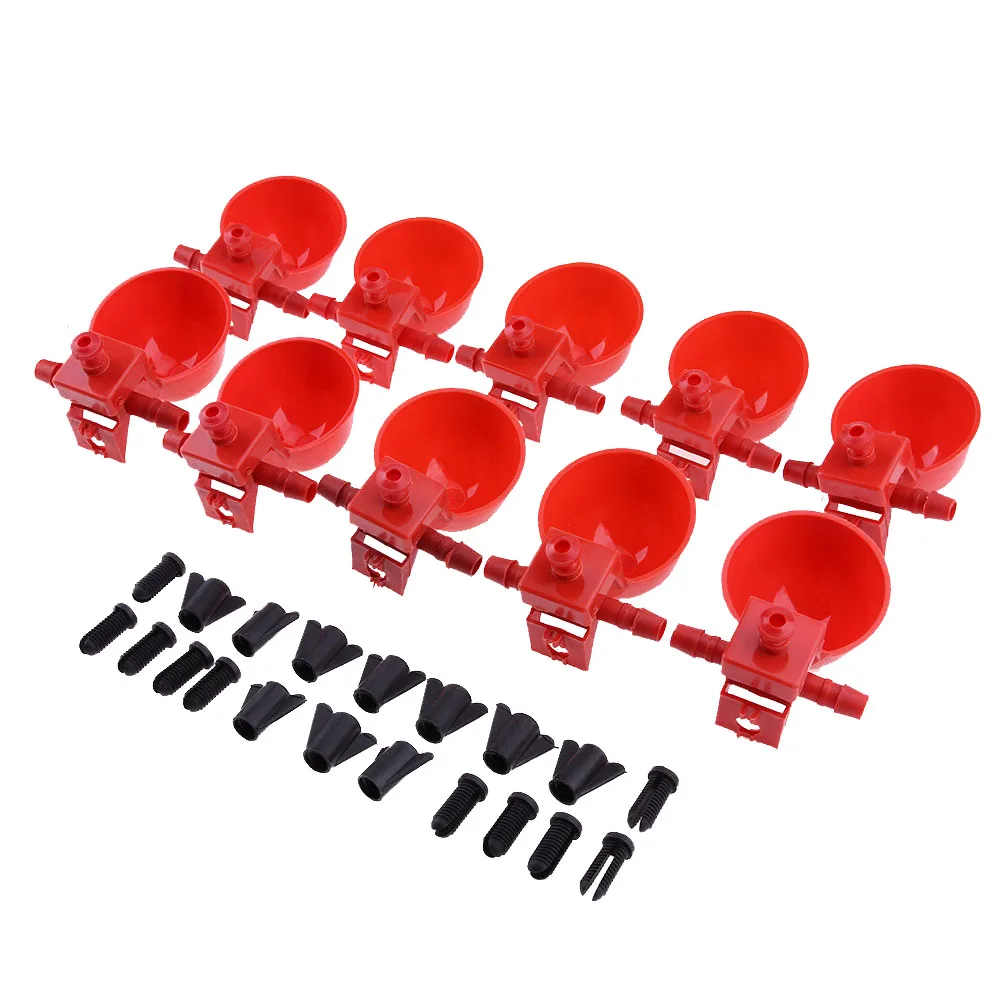 Поилка для кур 10 шт. чаши питья птицы курицы перепелок чаша воды автоматическая