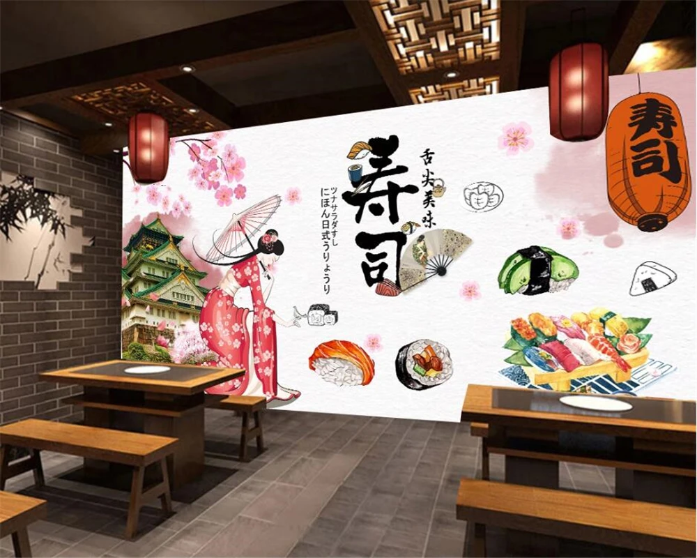 Обои на заказ модные японские еда суши ресторан настенные украшения обои