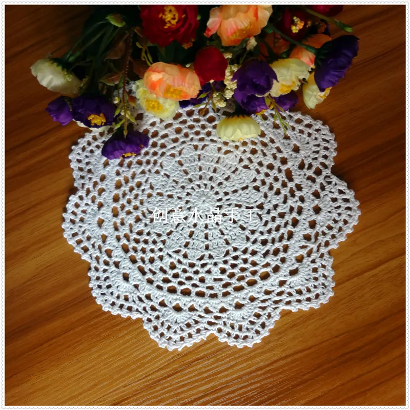 Круглый нескользящий коврик для напитков из натурального хлопка столовый стол в