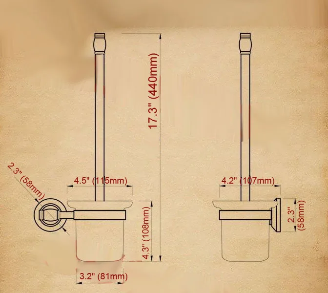 Настенный роскошный латунный держатель для туалетной щетки ванной комнаты