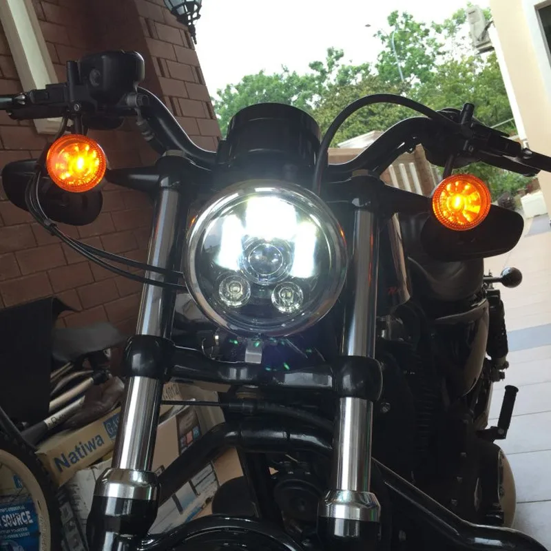 5.75 Дюймов LED Headlight 45 Вт Высокий Низкий Луч Daymaker DRL Фары Замена для Harley Davidson