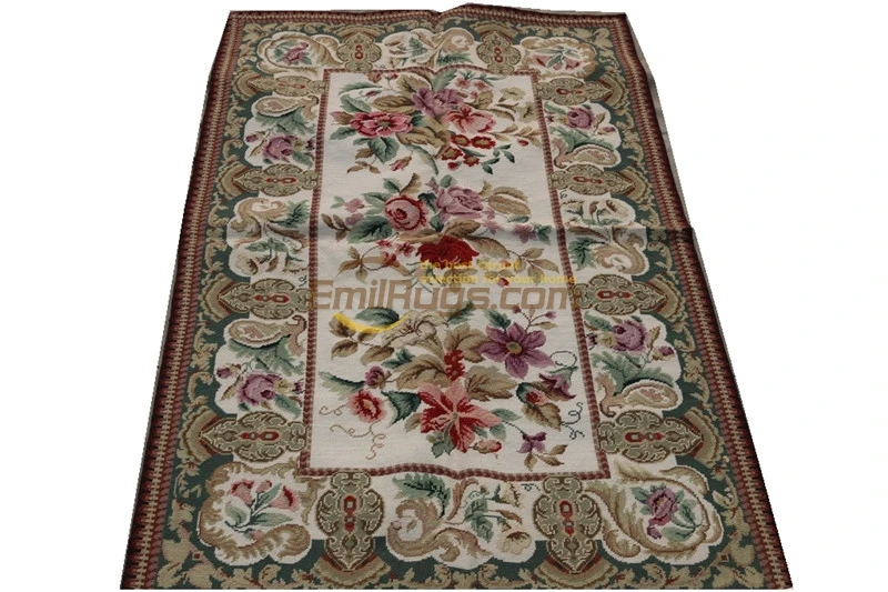 

Antique 19th Century Hand-embroidered Point Tapestry Aubusch Rug Rug New Unique 100% Wool Hand-made Needlepoint Carpet