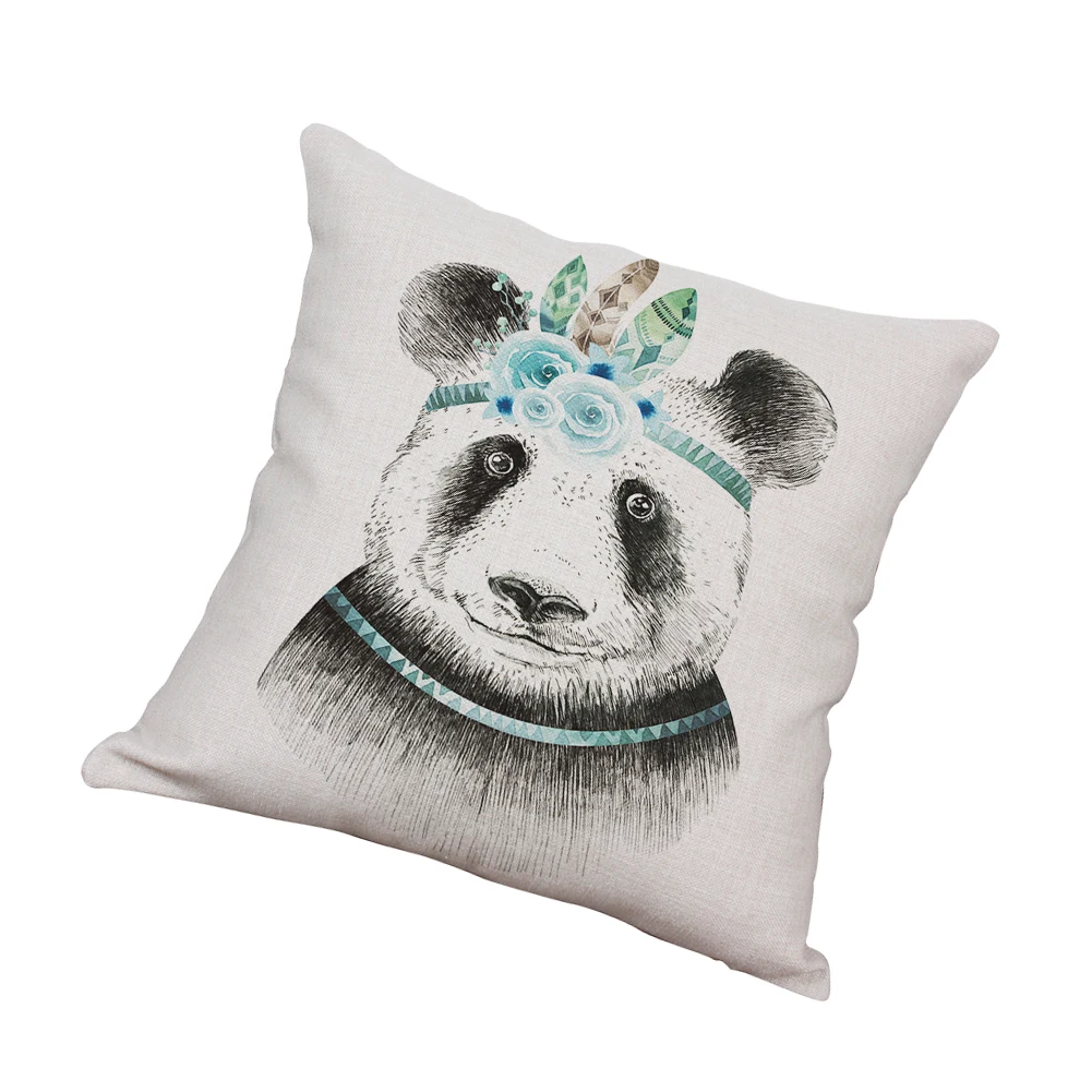 Бросок Чехлы для подушек синий панда квадратная Наволочка Декор домашнего