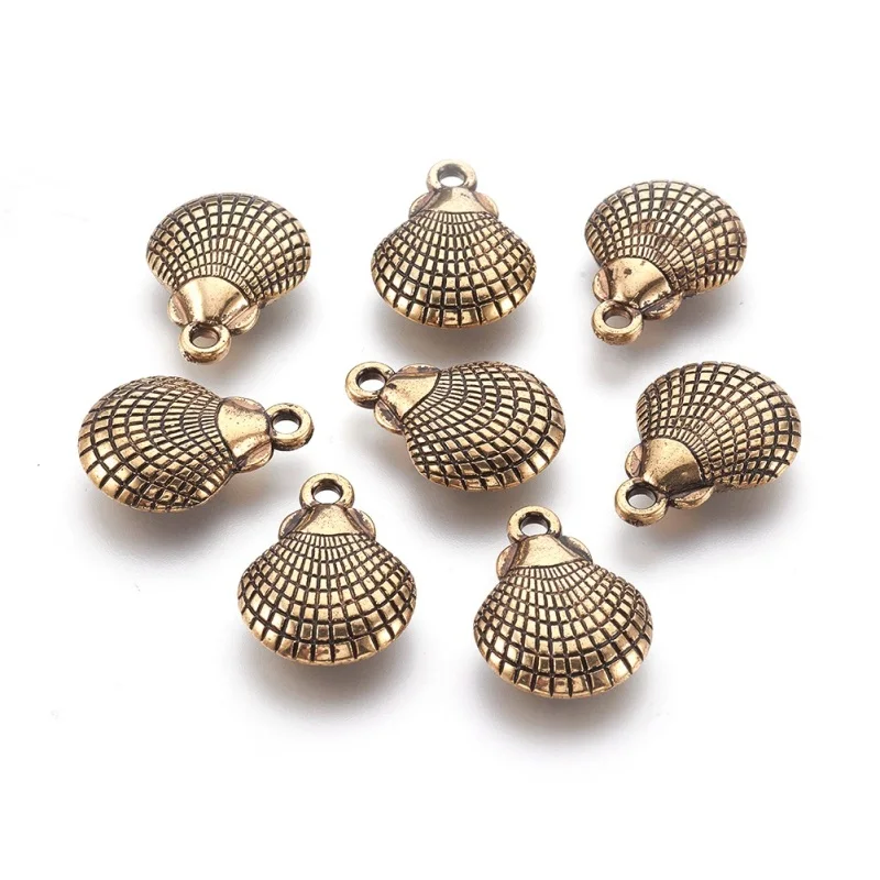 20 шт античные Золотые CCB Пластиковые морские раковины Подвески для изготовления