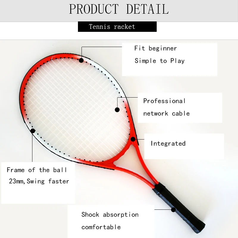 Подростковая Теннисная ракетка raquete de Tennis из углеродного волокна материал верха