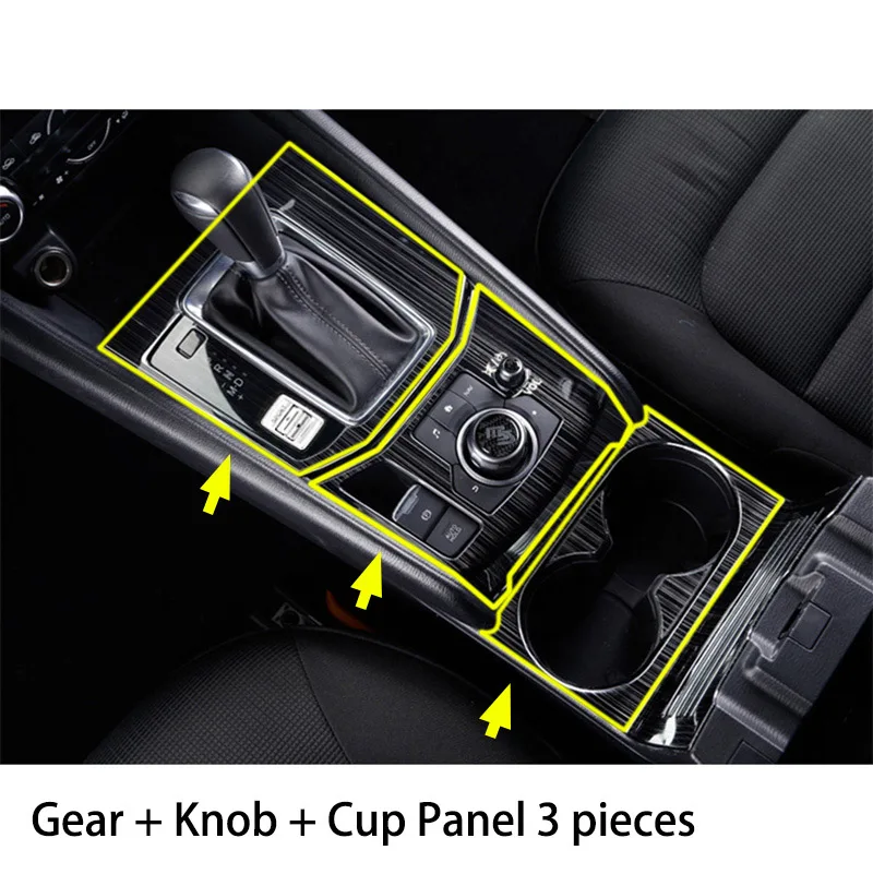 All 3pieces Для Mazda CX-5 CX5 KF- LHD автомобильная коробка переключения передач, Центральная панель управления, крышка, наклейки, отделка, полоски, украшение автомобиля-Стайлинг - Название цвета: All 3pieces