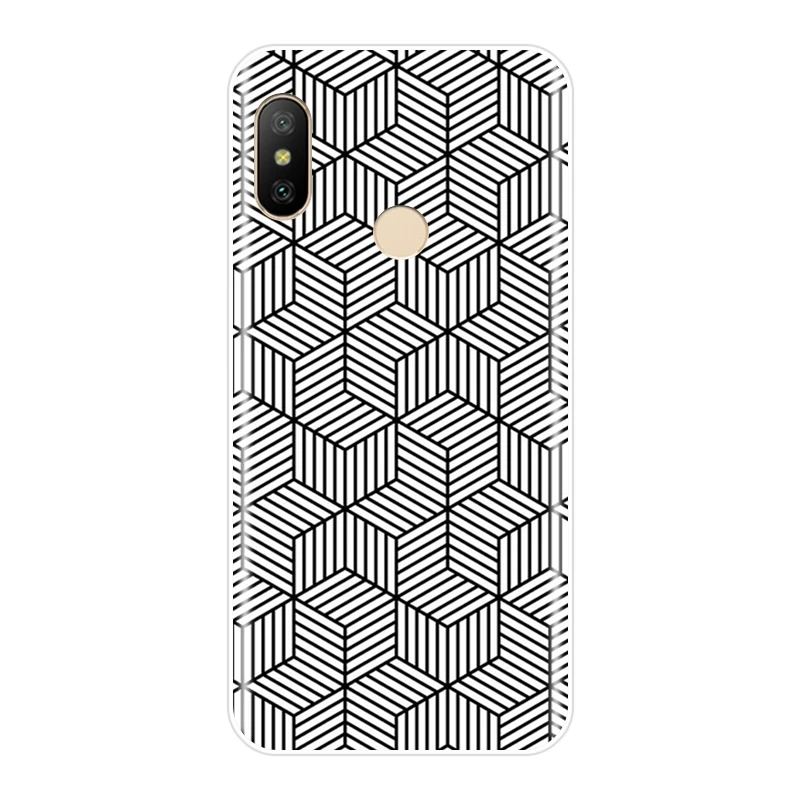 Задняя крышка для Xiaomi Mi 5 5C 5S 5X 6 6X Plus черный геометрический Мягкий силиконовый