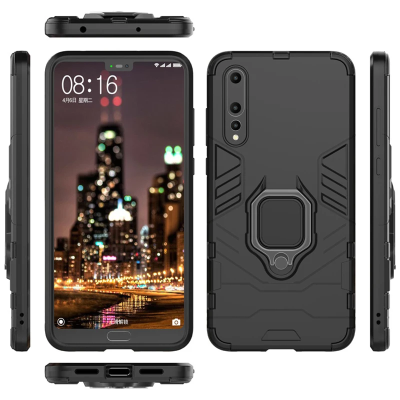 Чехол для Huawei P30 Pro металлическое кольцо автомобильная подставка силиконовый