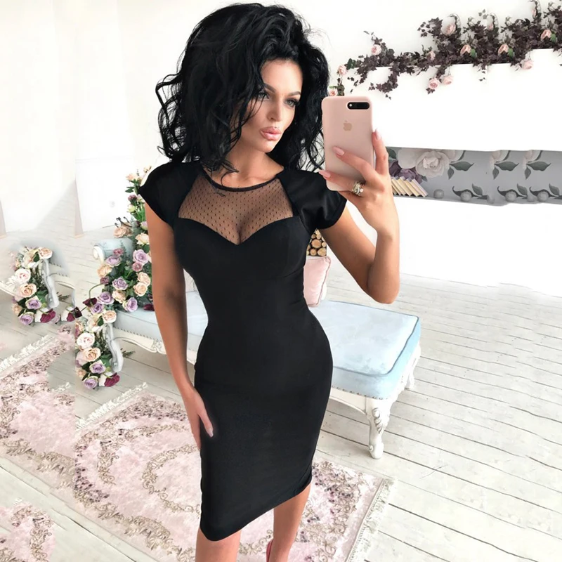 2018 зима осень платья женские вечерние сексуальные кружевные с коротким рукавом