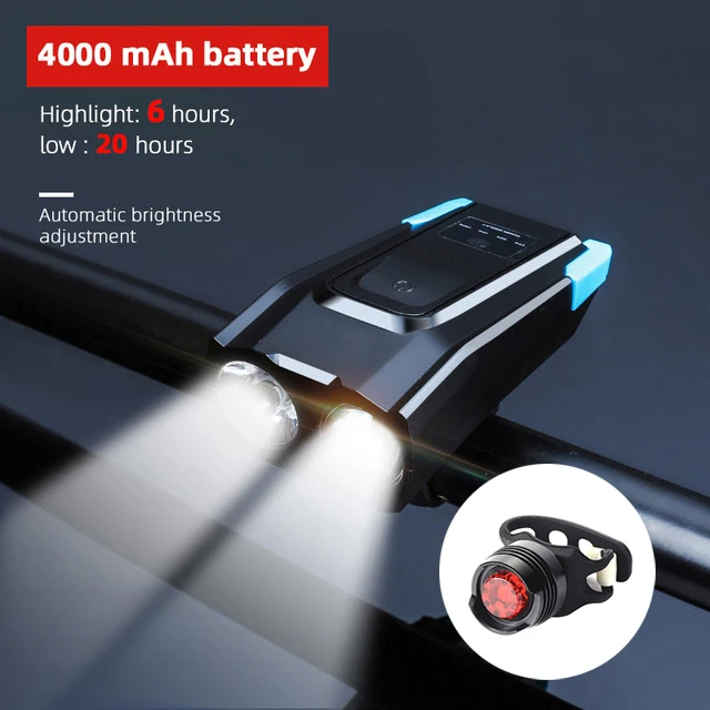 4000 blue rear 4000 Mah Bicycle Light 800 Lumen Bike Light Built in Battery USB Charge Smart Induction Cycling Light Waterproof Bike Accessory - Цвет: 4000 blue rear