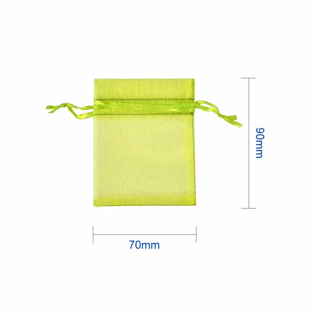 7x9 см Разноцветные прямоугольные сумки из органзы для упаковки ювелирных изделий