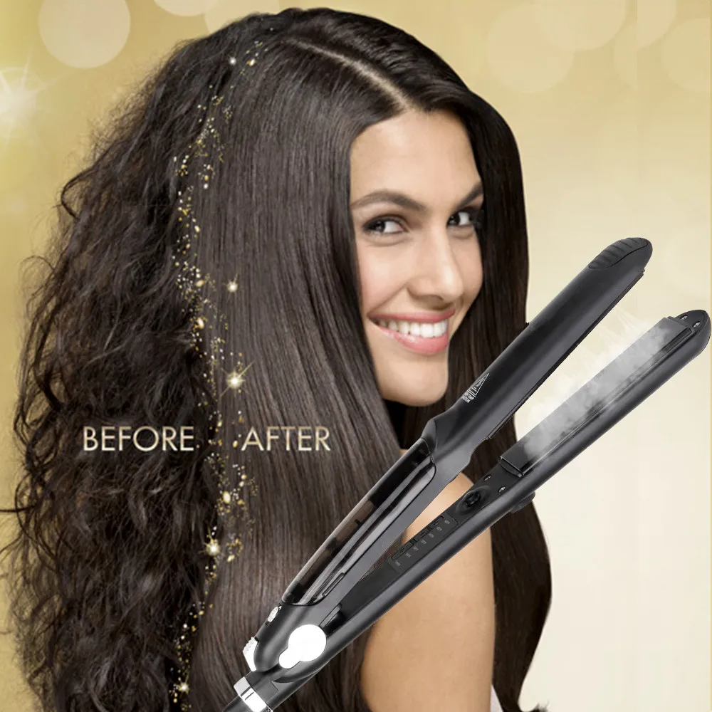 

Professional Steam Hair Straightener Iron Argan Oil Vapor System Tourmaline Ceramic Hair Care Styling Tools