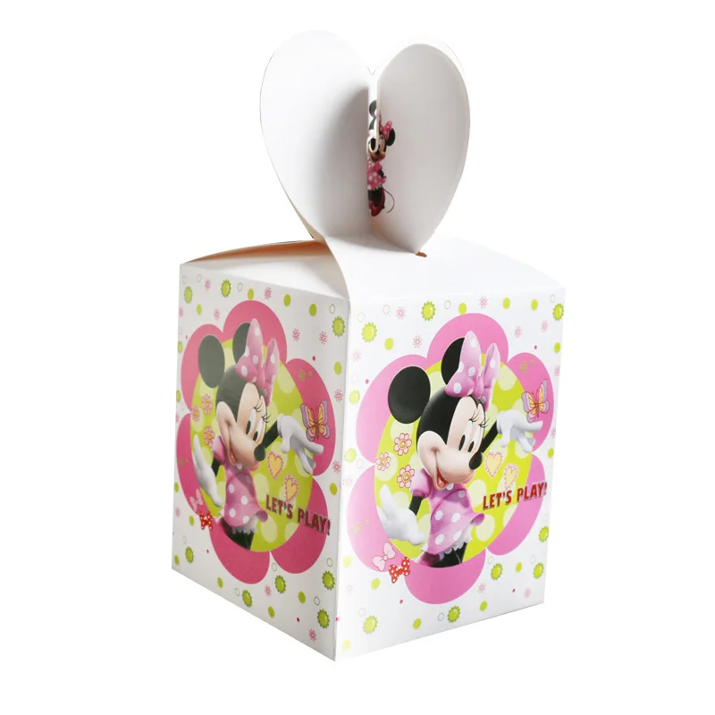 Minnie 6 шт./лот Минни Единорог Пикачу конфеты коробка бумага мультфильм Подарочная коробка Boite Драже свадьба коробка упаковка День рождения украшения - Цвет: Minnie