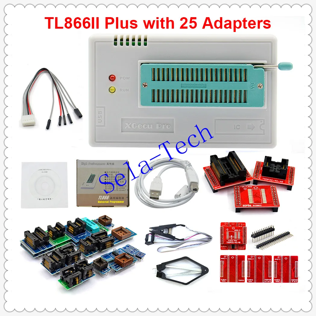 V9.00 TL866II Plus TL866CS и универсальный USB Minipro программист+ 31 адаптер+ тестовый зажим TL866 PIC программист биос