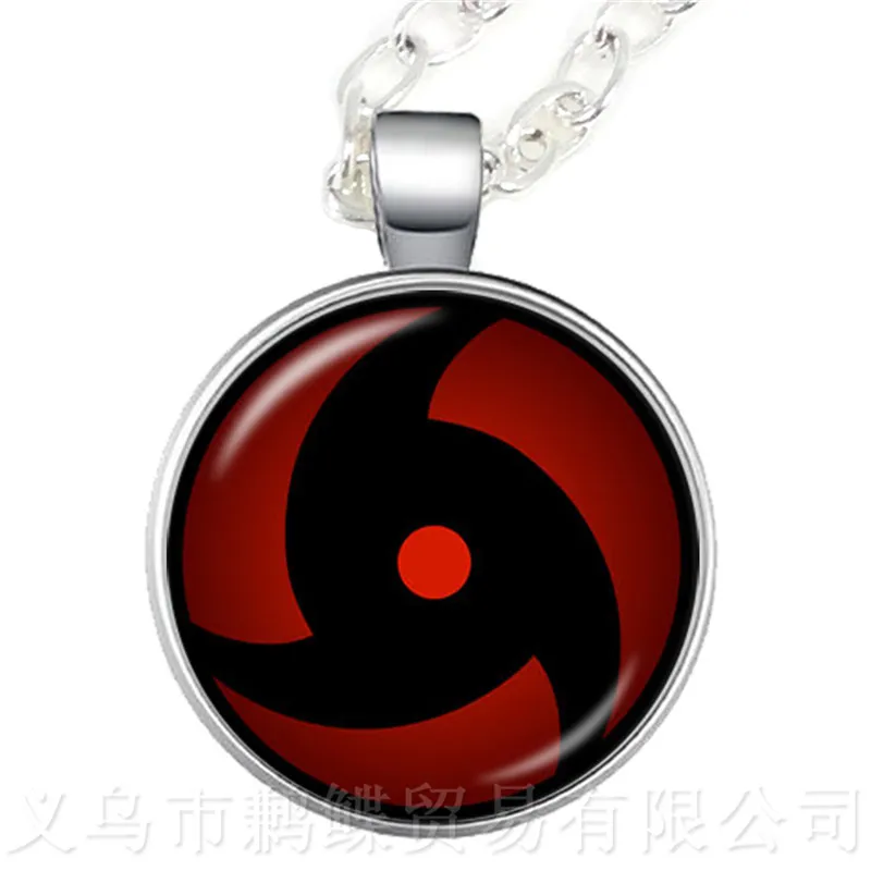 Подвеска Шаринган ожерелье удзумаки Наруто красные глаза стеклянный кабошон