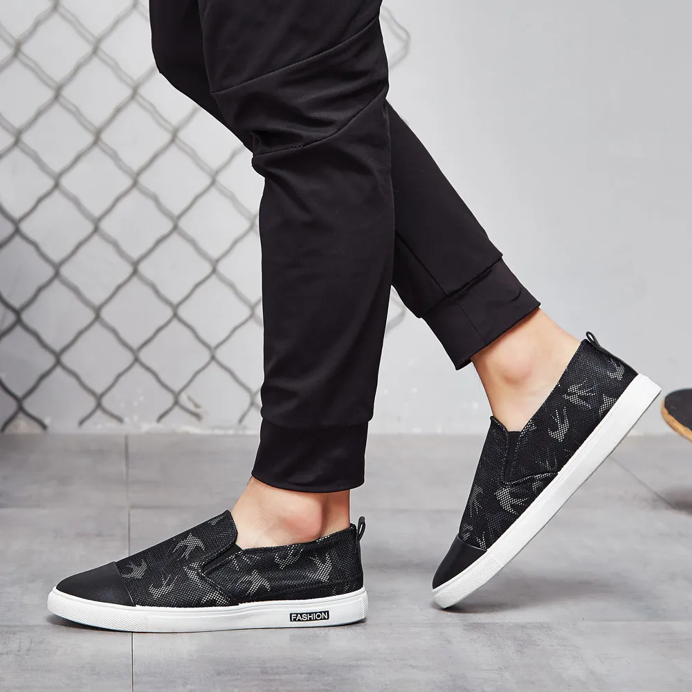 Мокасины мужские кожаные дизайнерские туфли-лоферы без застежки плоская подошва