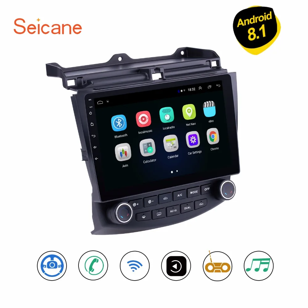 Seicane автомобильный gps-навигатор для 2003-2007 Honda Accord 7 10,1 дюймов Android 8,1 радио плеер Поддержка зеркальная ссылка OBDII DVR