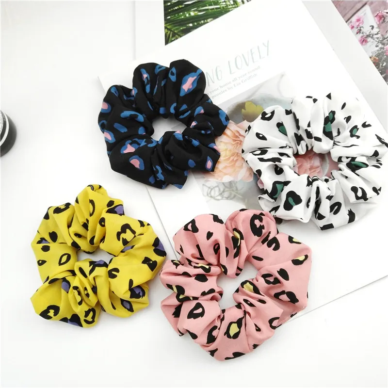 

New arrival Fashion women lovely Hair bands cute graffiti printed hair scrunchies girl's hair Tie Accessories Ponytail Holder