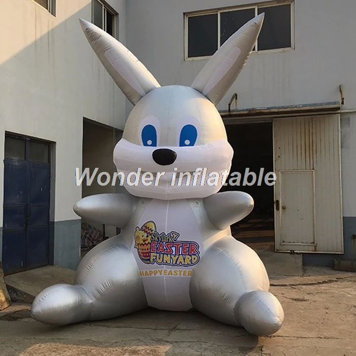 

Custom new outdoor advertising giant silvery inflatable easter bunny inflatable rabbit for display