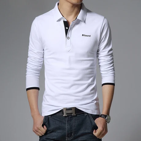 T102 # 2015 Hitz men's long-sleeved T-shirt lapel | Мужская одежда