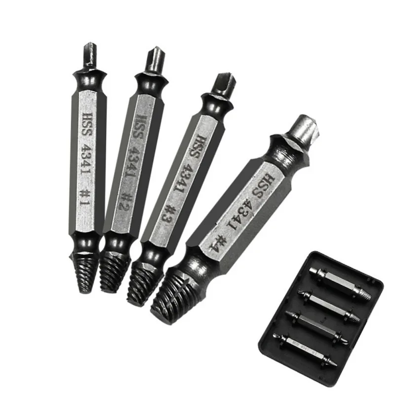 

Dropshipping 4Pcs/set Damage Screw Bolt Remover Double-head Broken Wire Extractor Car Tool