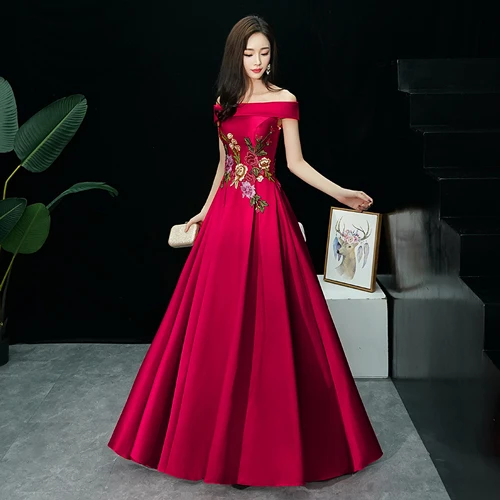 HOT pink Формальные Вечерние платья Длинные Suosikki Для женщин изящный, темно-синий, белый V образным вырезом без рукавов Empire вечерние платья - Цвет: HOT pink