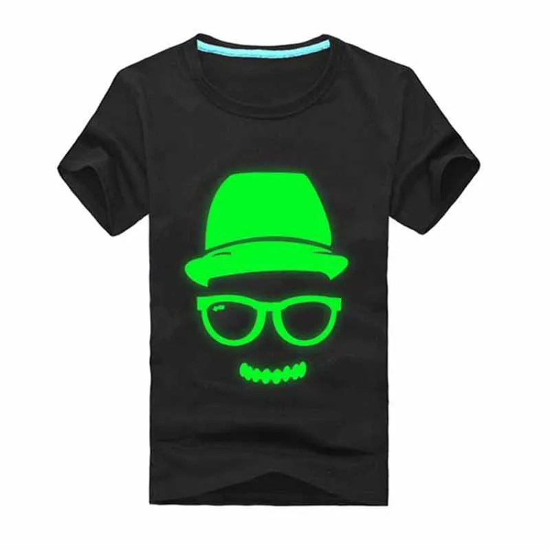 Флуоресцентный Большие размеры 4XL светящиеся футболки Супермен Chopper One Piece