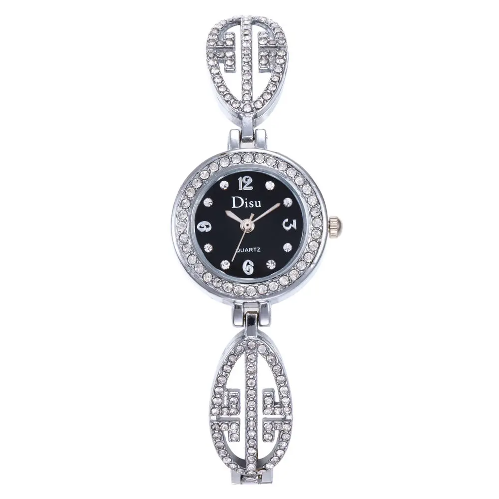 Часы-браслет со стразами дизайнерские металлические часы женское платье браслет