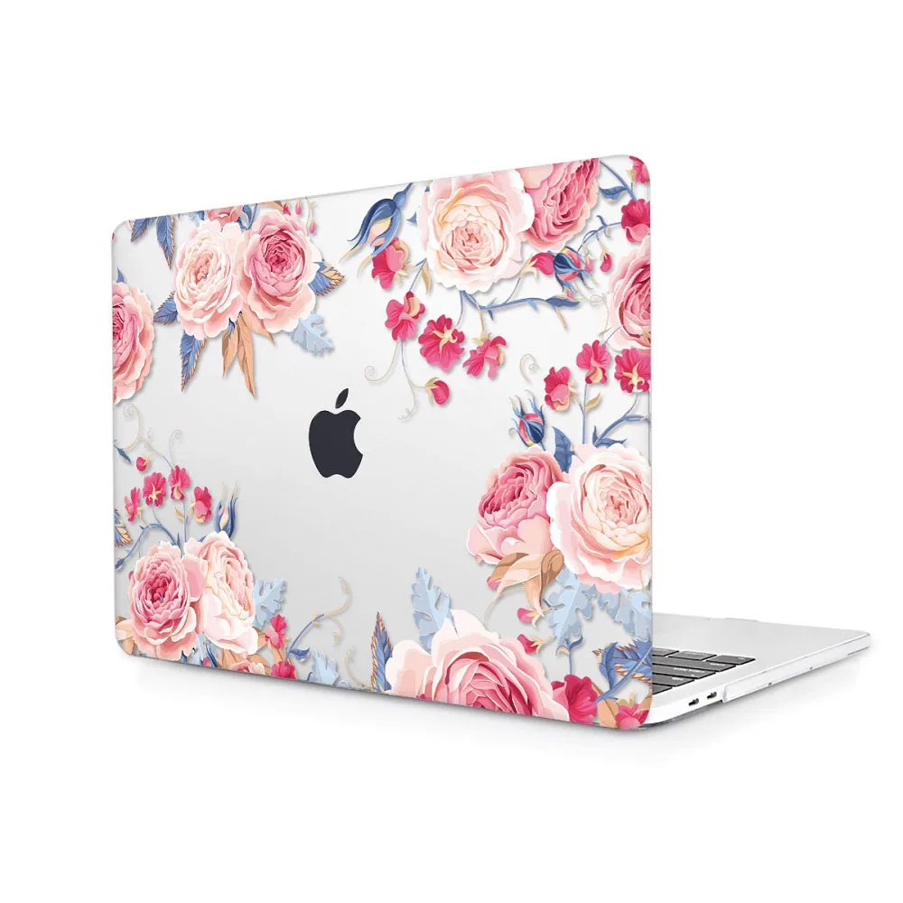 Жесткий чехол с цветочным рисунком и кристаллами для MacBook Air 11 12/air 13 A1932 retina 13 pro 13,3 15 16 touch bar A2141 чехол с цветами для ноутбука - Цвет: J073