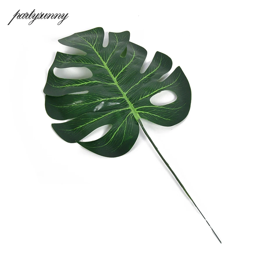 10 шт. Большой Зеленый Искусственный Поддельный монстера пальмовых листьев Para