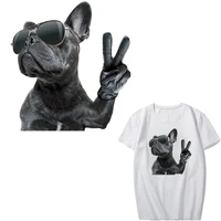iron on cool dog with glasses patches for clothing diy t shirt a level washable stickers iron on transfer appliques on clothes
