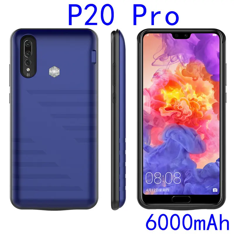 P20Pro-Blue Ударопрочный чехол-батарея P20 для huawei Nova 3e P20 Lite, запасное зарядное устройство, чехол s для huawei P20 Pro, чехол для зарядки - Цвет: P20Pro-Blue