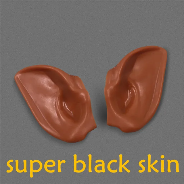 super black skin Blyth кукла ледяная игрушка уши игрушка белый натуральный загар темная и супер черная кожа, только уши без куклы - Цвет: super black skin