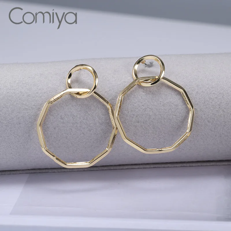 Comiya Новый дизайн личности панк моды круги серьги для Для женщин Pendientes Mujer Moda