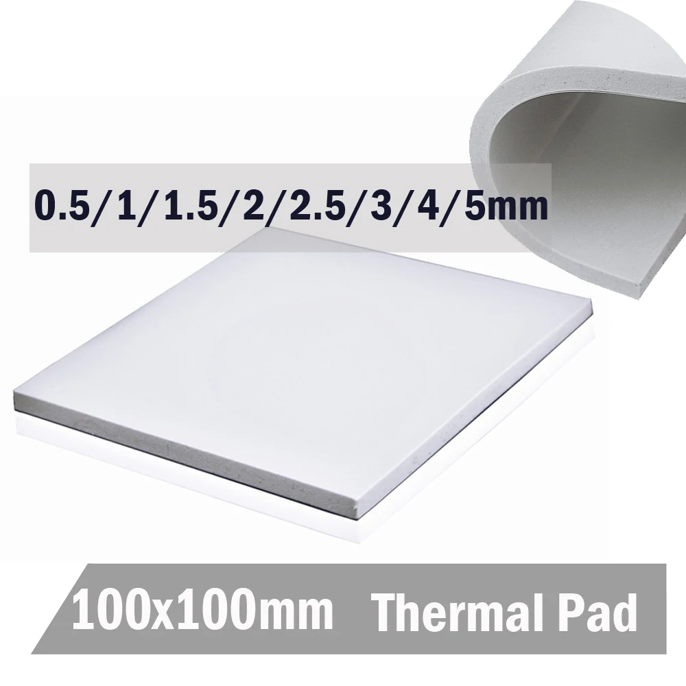 Gdstime 100mm*100mm*5mm White IC Chip Conduction Heatsink 0.5mm 1mm 1.5mm 2mm 3mm 4mm 5mm Thermal Pads Compounds Silicone Pad 10 pcs to 220 silicone thermal heatsink insulator pads w insulating particles for lm78xx lm317 tdaxx