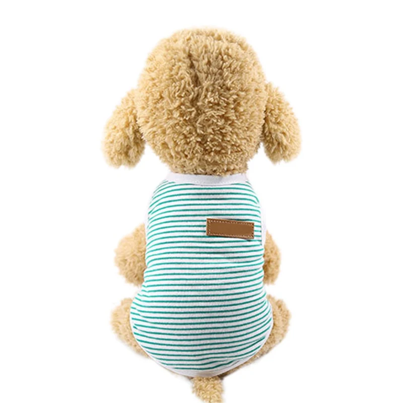 Жилет в полоску с короткими рукавами для маленьких и средних собак йоркширов