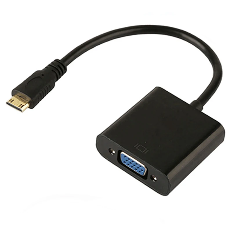 Черный EGRINCY Mini HDMI вход для VGA выход HDMI Мужской адаптер для VGA Женский конвертер кабель 1080P для PS3/4 xbox 360 HDTV камера телефон - Цвет: Черный