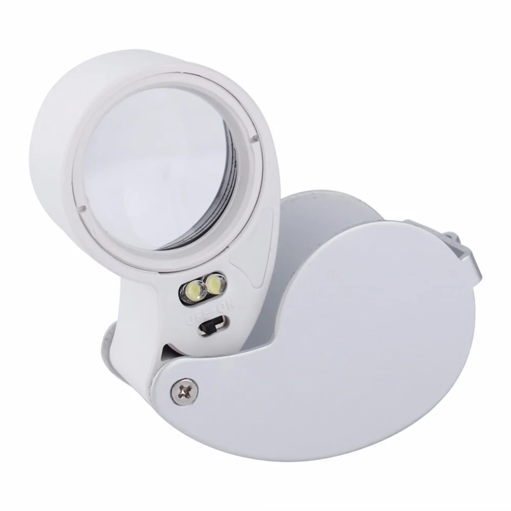 Портативные Ручные увеличительные линзы для чтения Sliver 40X лупа ювелирных изделий