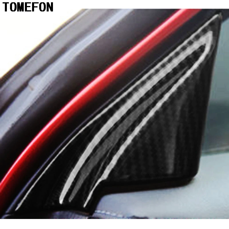 TOMEFON ABS хром углеродного волокна Столбы Trigangle крышки интерьера аксессуары