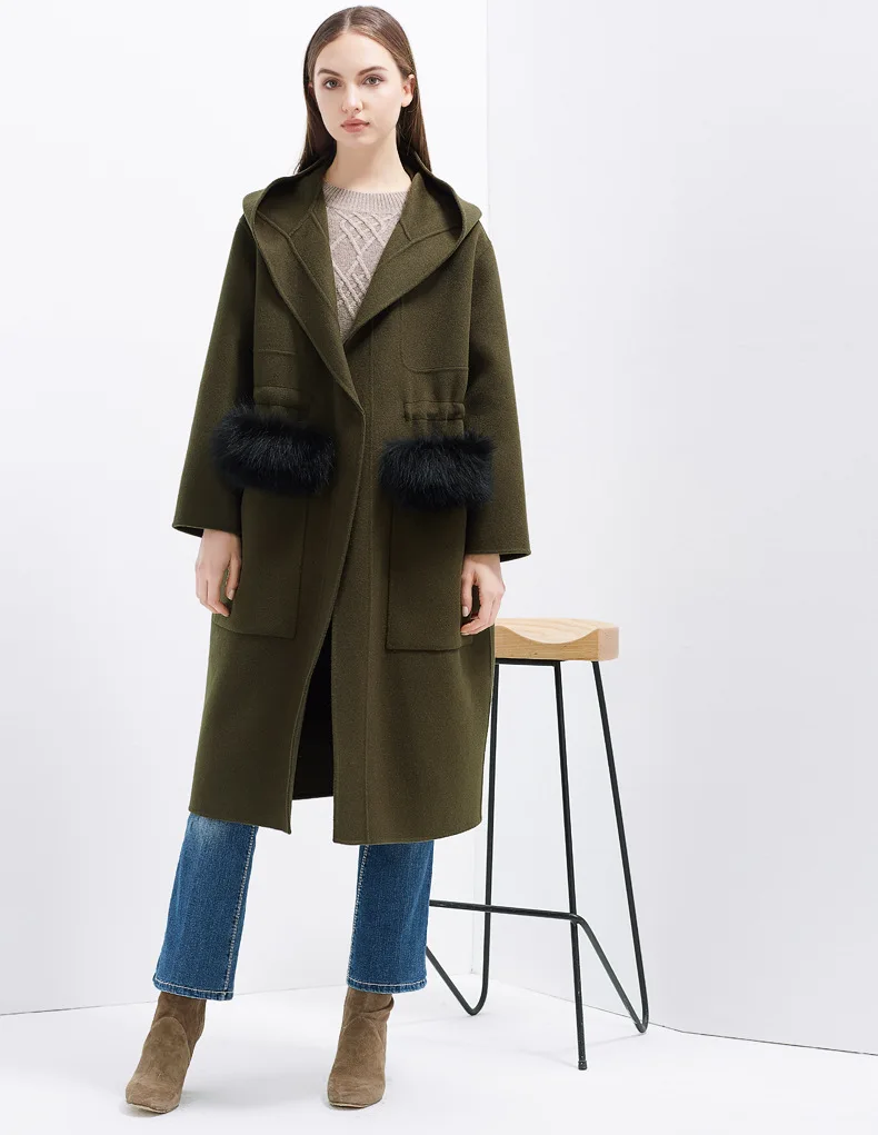 Top Tiger New Arrival Coat female spring Winter Wool 100% Women 2017 Large Real Picture Fur Packet Long Cashmere Outerwear | Женская