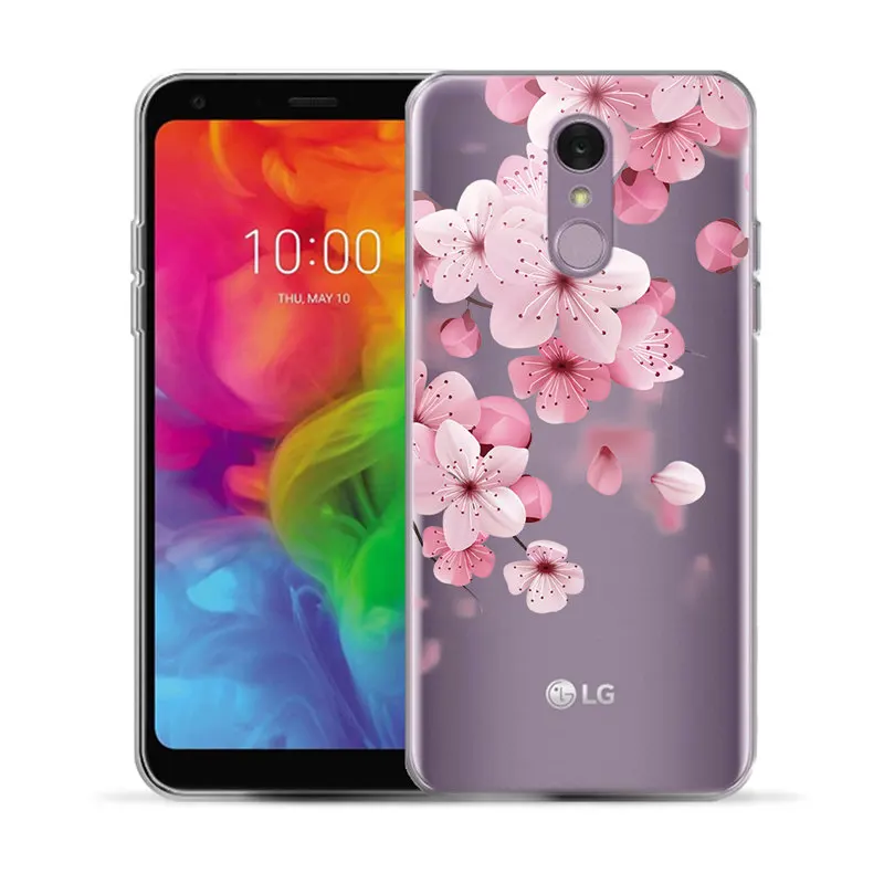 Hyr чехол с цветочным рисунком силиконовый для LG Q7 5 &quot сексуальный мягкий из ТПУ Q 7