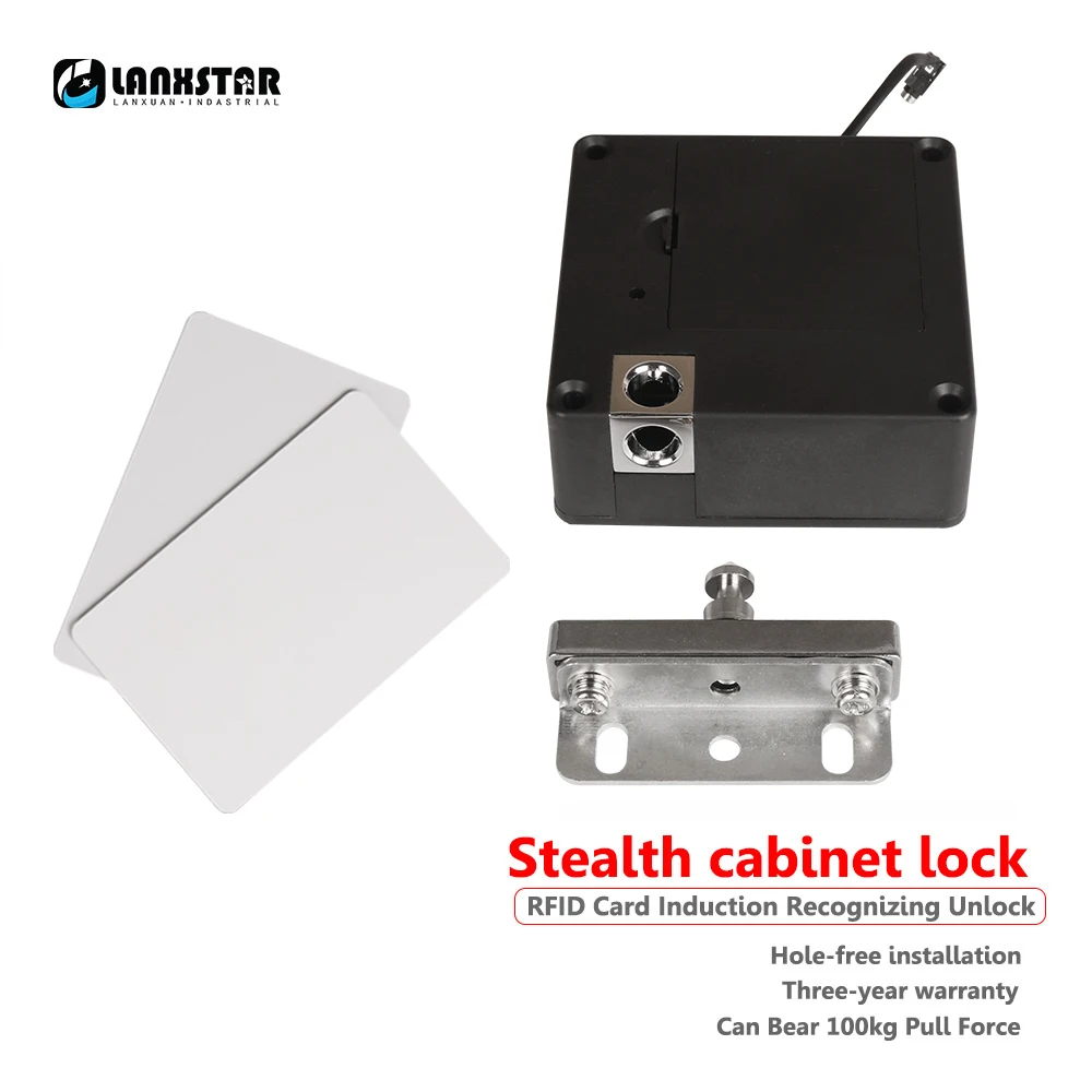 Смарт замок RFID M1 для защиты от детей невидимый ящиков черный Электронный скрытый